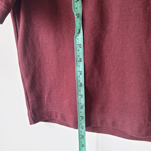 H&M Burgundy Boxy Interlock T-Shirt - Picture 10 of 10